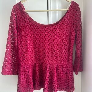 Charlotte Russe Red Lace Blouse